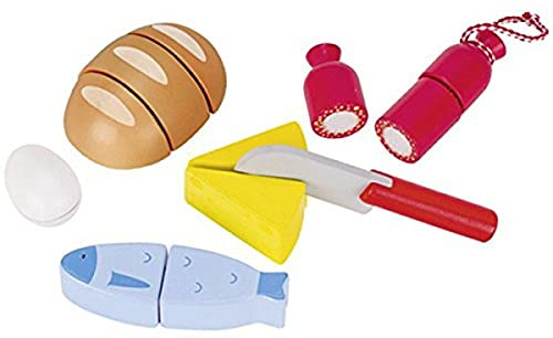 Goki Köstlichkeiten mit Klettverbindung: Fisch L= 11 cm, Holz, Klett, 13 Teile, per Set