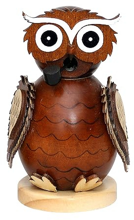 ***Holz-Räucherfigur Eule, braun, ca. 11,5 cm