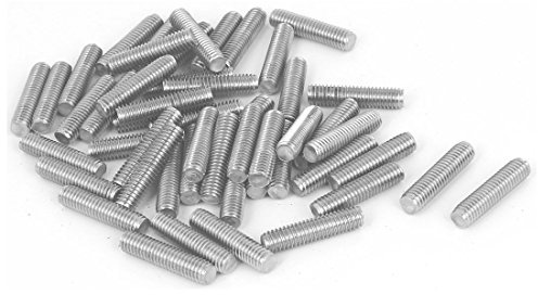 sourcing map 50 Stück Gewindestangen M6x25mm Edelstahl 304 Gewindestift Metrischem Vollgewinde Bar Gewindestäbe für Befestigung CNC-Werkzeugmaschinen 3D-Drucker Industrie Geräte