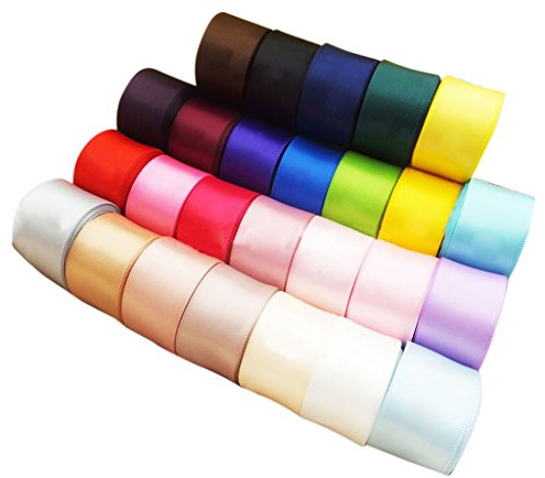 Non-brand 24Pcs Satinband Dekoband Geschenkband Schleifenband DIY Bunte Farbe 40mm