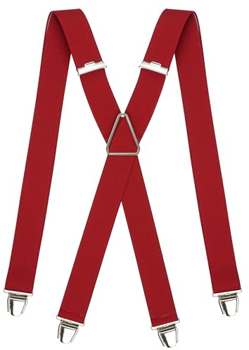 Pierrot Hosenträger für Herren Breit Made in Germany/France - Ultrastarker Gummizug & 4 Extra Starke X-Clips - Verstellbare Länge bis zu 130cm - Garantie auf Lebenszeit