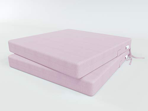 ALOHA Stuhlauflage Stuhlkissen Sitzkissen für Küche, Gartenstuhl oder Esszimmerstuhl Stuhl Kissen für Stühle in Haus und Garten (Pink / 40x40x4cm / 2 Stück)