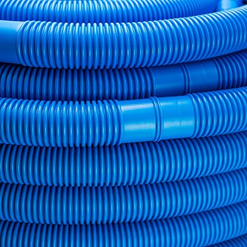 Schwimmbadschlauch Ø 32mm Saugschlauch Poolschlauch Solarschlauch Pumpenschlauch mit Muffen Made in Germany (45 m, Blau)
