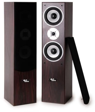 Evidence Acoustics - Coppia di altoparlanti HiF/Home Cinema EA700-WAL – 2 x 500 W PMPO – Bass Reflex a 3 vie – Noce e mogano