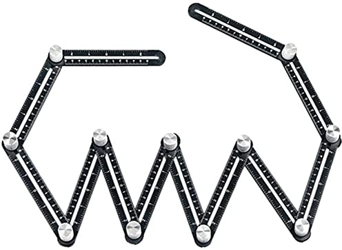 Mehrwinkel-Messlineal, 12-seitiges Lineal, Loch-Locator, Aluminiumlegierung, universelles Mehrwinkel-Messlineal, Winkelmesser, verstellbare Bodenfliesen, Glas, Holzbearbeitung