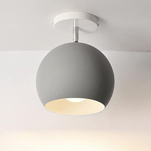 Deckenleuchte Modern Flur Lampe Bunt Macaron-Stil E27 Korridor Deckenlampe Kreativ Verstellbar Schirm LED Beleuchtung für Wohnzimmer, Balkon, Küche, Arbeitszimmer, Deckenstrahler, 15*18cm (grau)