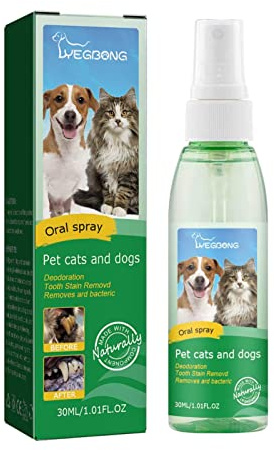 Ziurmut Dog Breath Spay, Zahnreinigungsspray für Hunde und Katzen, 30 ml Mundspray, Mundspray für Hunde zur Erfrischung des Atmes, bekämpft Zahnstein und Zahnfleischprobleme