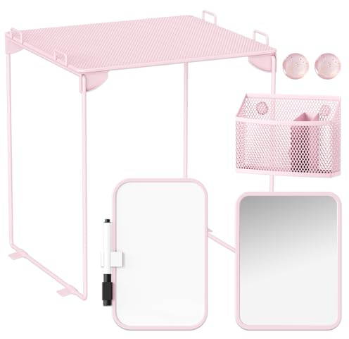 Svartur Pinkes Schließfach-Zubehör-Set mit Spindregal, magnetischem Spiegel, magnetischem Stifthalter, magnetischem kleinem Whiteboard, Back to School Essentials Locker Dekorationen, 7-teiliger