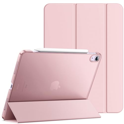 JETech Fodral för iPad Air 11 Tum M4/M3/M2 (2026/2025/2024), iPad Air 5:e/4:e (2022/2020 Modeller, 10,9 Tums), Slim Stativ Hård Baksida Skal Case Automatisk Uppvakning/Sömn-Funktion (Rosa)