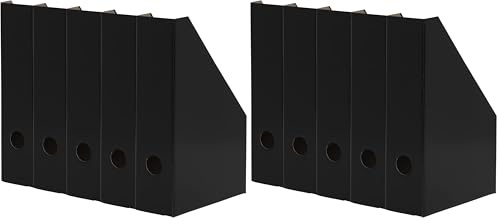 Landre Stehsammler A4, aus stabilem Karton, 7cm breit, schwarz, 5 Stück (Packung mit 2)