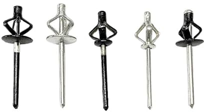 Gewindeniete, Nietmuttern, Befestigungsmutter, 30/50 Stück, silberfarben, Klapp-Blindniete, Aluminiumlegierung, Nietfalztyp 3,2 mm, 4,0 mm, 4,8 mm, weiches oder Kunststoffmaterial (Größe: 30 Stück,