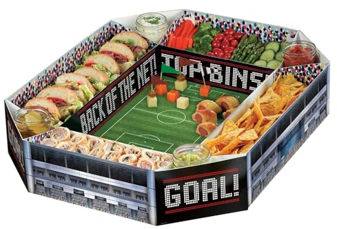 Amscan 9919437 Goal Party Food Sharing Football Stadium Plato, 63,5 cm x 38, cm