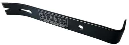 STROXX Universal Hebeleisen 175mm - extra Flach - Nagel- & Brecheisen - mit 3 Nagelzügen - Kuhfuß - 90° gebogene Nagelklaue - Ideal für professionelle Anwendungen und Hobbybereich