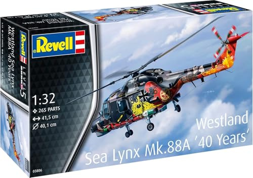 Revell Modellbau, Westland Lynx - Sonderlackierung, Bausatz, Maßstab 1:32, 265 Teile, Bastelset ab 13 Jahren, Detailgetreues Modell, Militärhubschrauber, Authentische Nachbildung