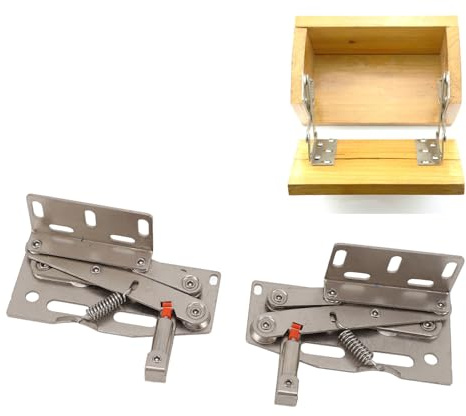 Lot de 2 Charnières à Ressort à Ciseaux, Charnières à Ciseaux à 45 Degrés, Charnières de Plateau, Charnière à Ressort pour Cuisine, Salle de Bain, Tiroir, Armoire, Organisateur, Charnière à Ciseaux Po