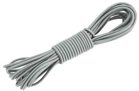 DMiotech 3mm Schockkordel 7 6 M Graue Bungeekordel Zeltstangenschockkordel Runde Elastische Kajakkordel Dehnungsschnur Marinegrade Schweres Polyester Für DIY-Projekte Befestigungen