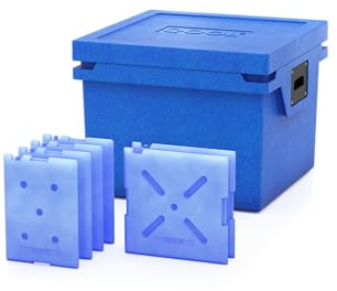 QOOL kylbox L | 43 l | Tillverkad i Tyskland | blå | Hightech kylbox utan el | upp till 10 dagar automatisk | sval eller frysning | 10 års garanti (box L | fräsch)