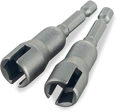 Zzbety Power Wing Nut Driver Set 2Pcs Wing Nut Drill Bit Socket Wrench Tool Set, 1/4 Hex Shank for Panel Nuts,Screws Eye,C Hook Bolt,Q-Hanger