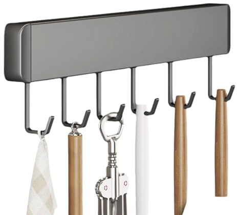 Enigmaire Hakenleiste Küche ohne Bohren,selbstklebend Küche Hängeleiste Stange,Selbstklebende KüChenhakenleiste,Korrosionsbeständig,Gutes Tragfähigkeit,für Küche Badezimmer Schlafzimmer.