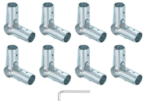 sourcing map 16Pcs 90 Degree Structural Pipe Connector, 3 Way Corner Fitting End Rail Clamps, Metal Joint Chain Link Fence Clamp Fit OD 1 Inch (25mm) Tube for Fence, Shelf Set-Ups