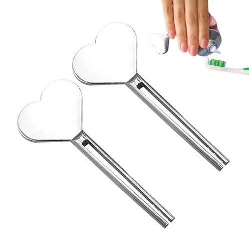 Toothpaste Tube Key, 2pieces Metal Tube Squeezer, Stainless Steel Toothpaste Roller, Toothpaste Roller Tube Wringer, Metal Tube Squeezer Key for Save Toothpaste, Creams, Paint, Cosmetic and Hair Dye