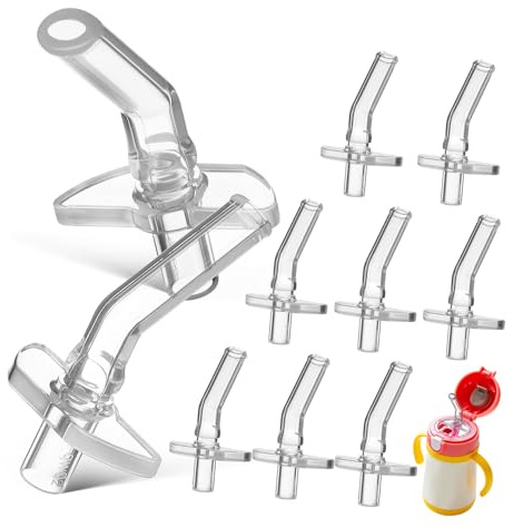 Iplusmile 10 Pezzi Ricambio Cannuccia Per Borraccia Bambini in Silicone Morbido Trasparente Testina Beccuccio Universale 47Mm Accessori Riutilizzabili E Anti-Perdita Per Tazza Termica