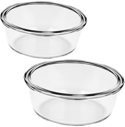 WEKADRIN 2pcs Heat Resistant Glass Mixing Bowls Thickened Air Fryer Oven Safe Kitchen Prep Bowls for Salad Eggs Vegetables Dishwasher Friendly