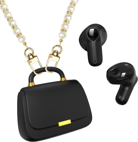 ANCwear Auriculares inalámbricos Bluetooth 5.3, auriculares intrauditivos con controladores de 13 mm, tiempo de reproducción de 22 horas, auriculares TWS con elegante funda de carga compacta, sonido