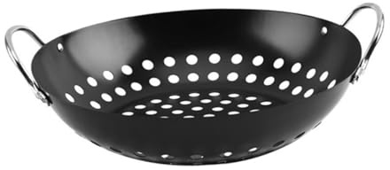SHINEOFI Cestello per Grigliare Verdure Antiaderente in Acciaio Resistente Wok Multifunzione per Barbecue e Cucina Indoor Accessorio Pratico per Ristoranti e Buffet