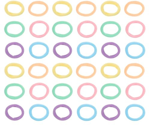 Kinder Haargummis 500 Stück aus Stoff Nahtlose Elastische Haargummis | Weiche Ausführung, Rutschfest und Dehnbar, für Schule und Outdoor Aktivitäten, Bunte Designs