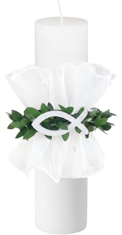 Set di candele per comunione con protezione antigoccia, per battesimo, per battesimo, per comunione, cresima, battesimo, matrimonio