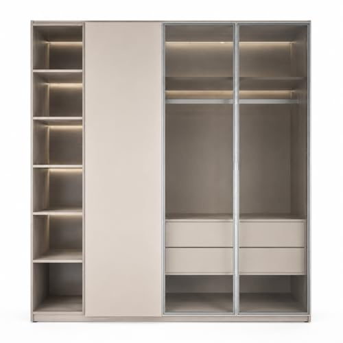 SZLIFE Dressing Walk-in Italien, Armoire Chambre Adulte en Alliage d'Aluminium, Modulable 240x60x220 cm, Achat/Vente en Gros (Veuillez Contacter Le Service Client)
