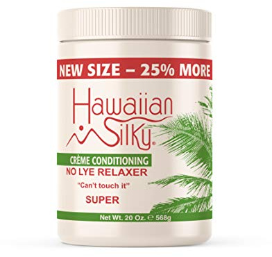 Hawaiian Silky no lye relaxer, super, White, 20 Ounce