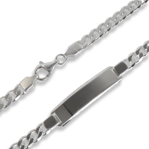 Gravur ID Schild Armband echt Sterling Silber 925 (Art.402004/005) Gratis Express Gravur