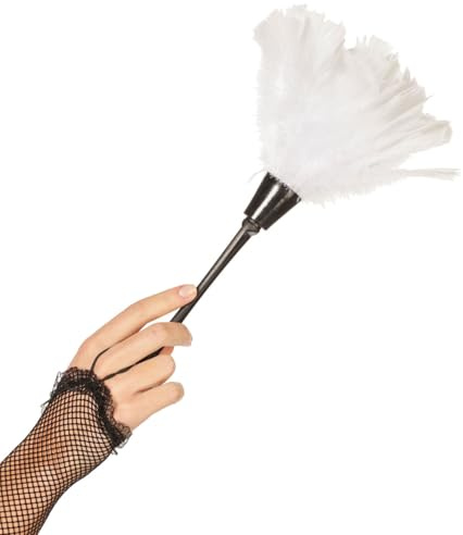 KULTFAKTOR GmbH Staubwedel Putzfrau Hausfrau Hausmädchen Weiss-schwarz 36cm Einheitsgröße