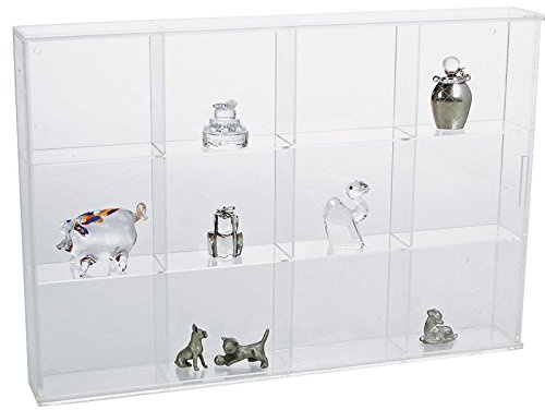 Safe 5258 vitrine en Verre Acrylique à Poser ou à Suspendre I 350 x 240 x 45 mm I 12 Compartiments de L 58 x H 75 x P 42 mm