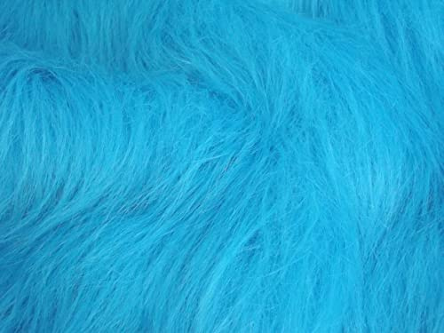 Hochflor Fun Kunstpelz Gewebematerial - Türkisblau - Türkis, 1Mtr - 150cmx100cm