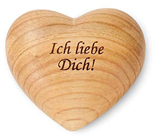 Waldfabrik Herz symmetrisch Gr. 1 mit Gravur: Ich liebe Dich!