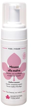 Biofficina Toscana Mousse detergente viso delicata, 150 ml – Schiuma detergente viso emolliente e rinfrescante per pelli delicate – Con mucillagine di malva bio toscana | Schiuma detergente viso, Emolliente e rinfrescante, Per pelli delicate, Con mucillagine di malva bio toscana