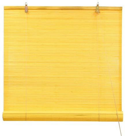 Victoria M. Bambusrollo Sonnenschutz Sichtschutz Rollo Seitenzugrollo, für Fenster und Türen, Blickdicht, 100 x 220 cm, Bambus