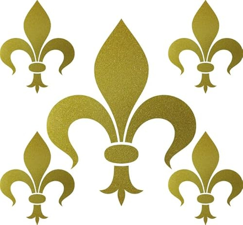 Set Lilien 1 x 30cm und 4 x 15cm Aufkleber Tattoo Florentiner Auto Tür Fenster Deko Folie (gold, Florenz)
