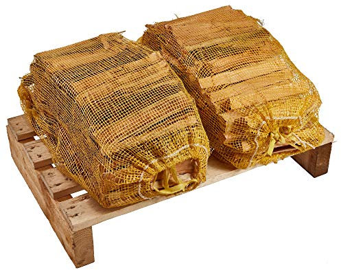 Kindling Wood - Kiln Dried, 200 Large Sticks (approx) Natural Firelighters Ideal for Fire Starting, 10kg of Nets, Premium Quality Ready to Light - Free Fast Delivery