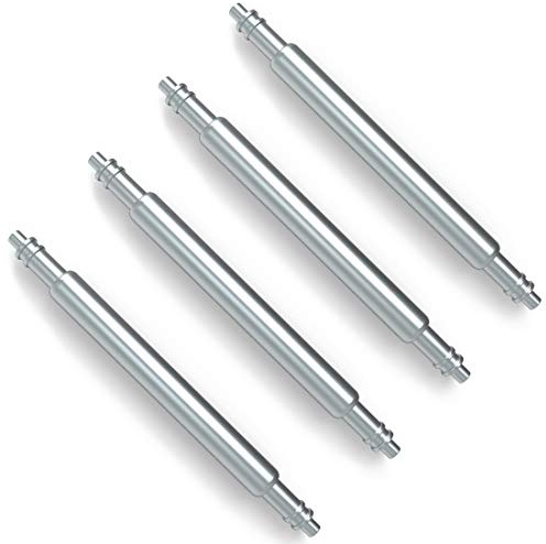 Wellfit Perni per orologio, resistenti barrette a molla, confezione da 4 perni per cinturino in acciaio inox, diametro 1,8 mm, Acciaio inossidabile, 21mm, Moderno