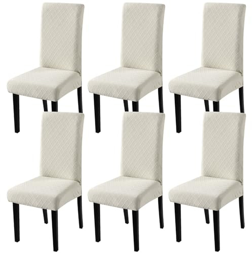 YISUN Stretch Stuhlhussen 6er Set Universal Jacquard Blätter Stuhlhusse, Elastische Hussen für Stühle, Abnehmbarer Waschbarer Stuhlbezüge für Schwingstuhl Hotel Bankett Küche Haus Hochzeit Party | Schmutzabweisend Hochelastisch Hussen für Stühle, Stuhlbezüge für Schwingstuhl Bankett Küche Hochzeit Party Bar Essbereich