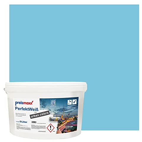 Preismaxx Perfektweiß Wandfarbe Jeansblau Matt 5L – Innenwandfarbe Blau