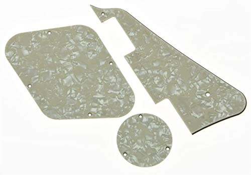 Dopro Aged Pearl LP Pickguard & Rückplatte Schalterplatte Hohlraumabdeckungen für Gibson Les Paul