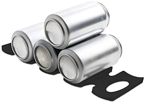 kwmobile 1x Faltbarer Flaschenhalter Kühlschrank Schrank - 31 x 9,5 x 1,0cm - Silikon Flaschenablage Stapelhilfe in Schwarz