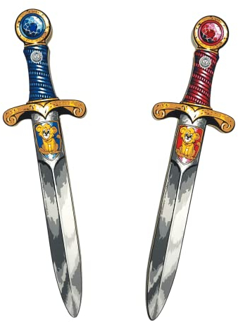 Liontouch - Mini Löwenschwerter aus Schaumstoff, Blau/Rot | Für Kinder von 3-6 Jahren - 35 cm | Mittelalterliche Dolche mit Edelstein für Rollenspiele | Sichere Zubehör für Ritterkostüme & Verkleidung