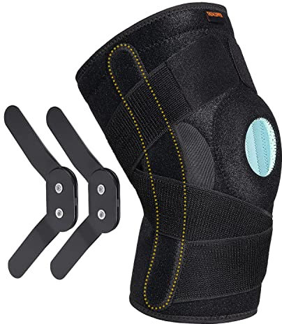 Thx4COPPER Hinged Knee Brace-Adjustable Open-Patella with Cross Straps & Stabilizers, for Protection & Relief-Supports Compression for Joint Trauma & LCL Tears, Arthritis,Tendon Injuries