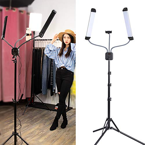 SanBouSi LED Arbeitsplatzleuchte Modern Schreibtischleuchte Tischlampe Beleuchtung USB Standleuchte Einstellbare Temperatur/Helligkeit mit Stativ 40W für Wimpernapplikationen Makeup Tattoo